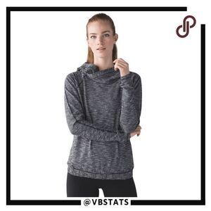Lululemon Women's Healthy Heart Pullover II Hoodie Coco Pique Black White Size 8